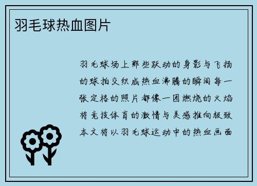 羽毛球热血图片